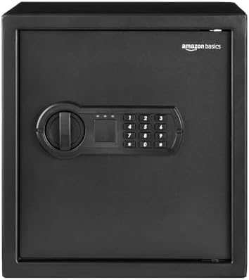 Amazon Basics Steel Home Security Electronic Safe with Digital Keypad, Programmable Lock for Important Documents, Jewelry, Valuables, 1.2 Cubic Feet, Black, 13"W x 13"D x 14.2"H - Image 2