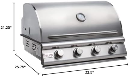 Blaze Prelude LBM Built-In Natural Gas Grill | 32-Inch 4-Burner BBQ with 56,000 BTUs | 304 Stainless Steel Construction | Flame Stabilizing Grids | BLZ-4LBM-NG - Image 7