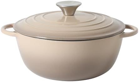 Gibson Home Addlestone 2.65 Qt Enameled Cast Iron Dutch Oven Pot with Lid – Round, Oven Safe to 500°F, Ideal for Bread Baking & Stews - Gradient Taupe by GibsonHomewares