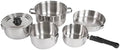 Stansport Stainless Steel Camping Cookware Set – Durable Nesting Mess Kit for Backpacking, Hiking & Outdoor Cooking – Compact Portable Pot & Pan with Carry Bag – Multiple Sizes for Family to Solo Use by Stansport
