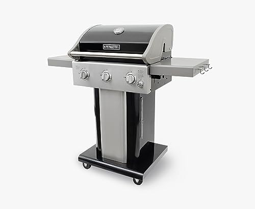 Permasteel 3-Burner Propane Gas Grill, 30,000 BTUs BBQ Grill with Cast Iron Grates, Foldable Side Tables & Tool Hooks, Outdoor Grill, Black - Image 3
