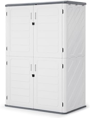 Macrout 50 Cu Ft Outdoor Storage Cabinet, Waterproof Resin Shed SU5462 by MMACROUT