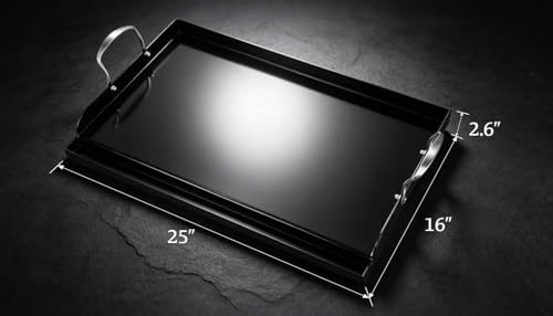 QuliMetal 25 x 16 Inch NanoCeramic Cast Iron Griddle for Gas Grills - Image 2