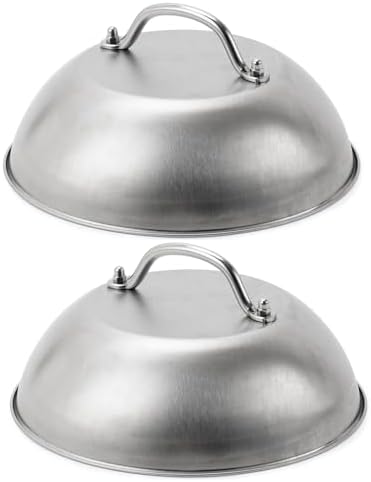 ZBXFCSH Compatible with Blackstone 5555 Stainless Steel 9" Griddle Melting Cheese Dome Wok Lids- Commercial Grade Basting and Steaming Cover- Best for Use in Flat Top Grills, 0.6mm Thickness-2 Domes by ZBXFCSH