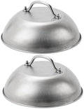 ZBXFCSH Compatible with Blackstone 5555 Stainless Steel 9" Griddle Melting Cheese Dome Wok Lids- Commercial Grade Basting and Steaming Cover- Best for Use in Flat Top Grills, 0.6mm Thickness-2 Domes by ZBXFCSH