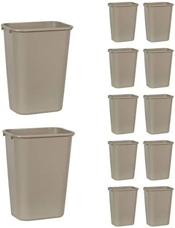Rubbermaid Commercial Products Wastebasket, Beige, 10.25-Gal, Pack of 12 by RubbermaidCommercialProducts