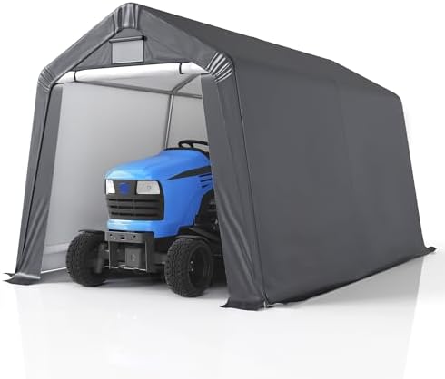 GARTOO 8' x 14' Outdoor Storage Shelter Shed, Gray by GARTOO