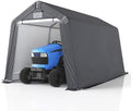 GARTOO 8' x 14' Outdoor Storage Shelter Shed, Gray by GARTOO