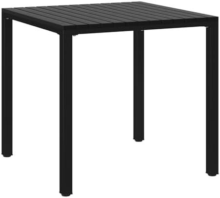 Costaelm Outdoor Dining Table for 4, Square Metal Patio Table, 4-Person Weather Resistant Steel Slat Table for Lawn Garden Backyard, Black - Image 7