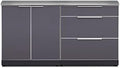 NewAge Products Classic Series 3PC Aluminum Slate Gray Modular Outdoor Kitchen Set with Cover - 24" D x 64" W x 35.5" H by NewAgeProductsInc