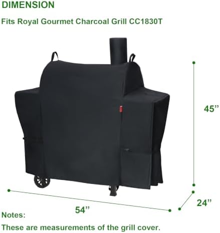 Outdoor Grill Cover for Royal Gourmet CC1830T 30" Barrel Charcoal Grill, Cover Geny Waterproof 600D Heavy Duty BBQ Grill Cover, Barbecue Grill Covers Fit Royal Gourmet CC Series Grills. - Image 2