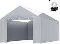 VEVOR Carport Replacement Canopy Cover Side Wall 12 x 20 ft, Garage Tent Shelter Tarp Heavy-Duty Waterproof & UV Protected, Easy Installation with Ball Bungees,Grey (Top and Frame Not Included) by VEVOR