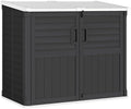 Greesum Outdoor Trash Can Storage Shed, 34 Cu.ft Horizontal Outdoor Storage Cabinet, Waterproof for Garden, Pool Storage, Garbage Cans, Black by BuynowfromGreesum