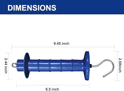 5 Pack Electric Fence Insulated Plastic gate Handle with Internal Spring and Double Ring end, Blue，for Electric Fence Gate Livestock Fence Agricultural Fencing and Pasture - Image 2