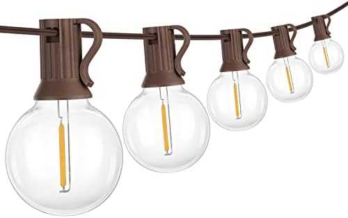 Mlambert 50Ft Outdoor String Lights, G40 Globe Patio Lights with 25+2 Waterproof LED Hanging Plastic Bulbs for Gazebo Pergola Cafe Bedroom-Brown Wire - Image 7