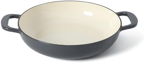 Martha Stewart Gatwick Enameled Cast Iron Braiser with Lid, 3.5-Quart Braiser Pan for Stovetop & Oven, Cast Iron Braising Pan, Grey - Image 5