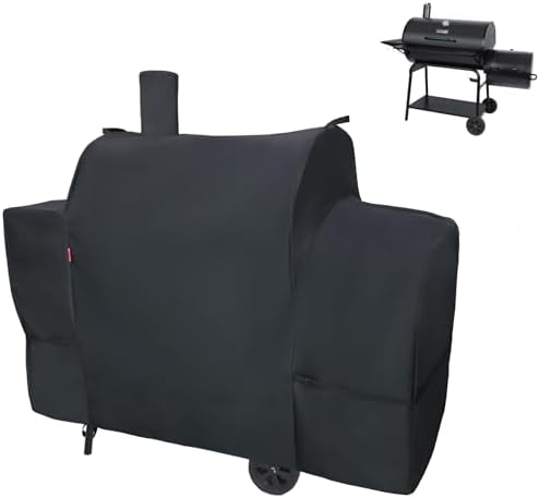 Outdoor Grill Cover for Royal Gourmet CC2036F Barrel Charcoal Grill, Cover Geny Waterproof 600D Heavy Duty BBQ Grill Cover, Charcoal Smoker Grill Covers Fit Royal Gourmet CC Series Grills. by CoverGeny