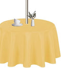 LUSHVIDA Round Outdoor Tablecloth with Umbrella Hole 60 Inch Yellow by LUSHVIDA