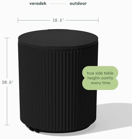 Veradek Outdoor Cooler Side Table - 2 in 1, Black, 21 inch - Image 2