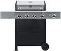 Kenmore 4-Burner Gas Grill with Side Burner, Outdoor BBQ Grill, Propane Gas Grill, Cast Iron Cooking Grates, Electronic Ignition, Warming Rack, Open Cart Design, 53000 BTUs, Stainless Steel and Black by Kenmore