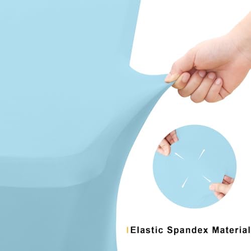 Smiry 2 Pack Spandex Table Cloth 8FT, Elastic Fitted Baby Blue Tablecloth - Image 5