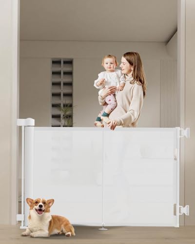 Miumoon 59 inch Reinforced Retractable Baby Gates 34 inch Tall by MiumoonBabyGates