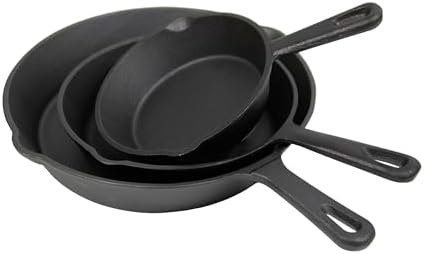 Stansport Pre-Seasoned Cast Iron Skillets - 3 Piece Set by Stansport