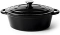 Oval Dutch Oven for Bread Baking, 4.5 Quart Non Stick Enameled Cast Iron Dutch Oven Pot with Lid, Oven Safe Oval Casserole with Lid up to 500°F for Baking, Braising, Stews, Roasting (Black) by Kerilyn
