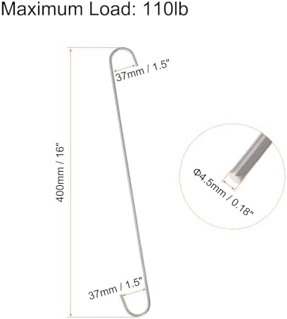 HARFINGTON 2pcs Long S Hooks 16" Metal S-Shaped Hanging Hooks Silver - Image 2