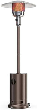 Propane Heater, 48,000 BTU Outdoor Heaters for Patio with Auto-off Safety Protection System, Double-Layer Stainless Steel with Wheels for Backyard, Deck, Garden, Porch by Zibbizo