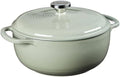 Lodge 4.5 Quart Enameled Cast Iron Dutch Oven with Lid – Dual Handles – Oven Safe up to 500° F or on Stovetop - Use to Marinate, Cook, Bake, Refrigerate and Serve – Desert Sage by Lodge