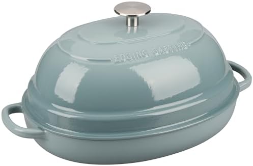 EDGING CASTING Enameled Oval Cast Iron Dutch Oven Pot with Lid, Bread Dutch Oven for Sourdough Bread Baking, Dutch Oven Bread, Bread Oven, 6QT, Seasalt - Image 7
