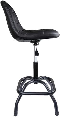 Performance Tool W85031 Pneumatic High Back Adjustable Swivel Bar Stool with Back Support for Home, Bar, and Shop, Black, 26-32-Inches High - Image 4