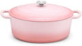 E-far 5QT Oval Dutch Oven Pot with Lid, Pink Enameled Cast Iron Dutch Oven by E-far