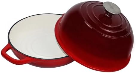 Dutch Oven for Bread Baking Bread Oven for Sourdough Bread Baking, Enameled Cast Iron Dutch Oven Pot with Lid 5 qt Cast Iron Bread Pan, Red - Image 2