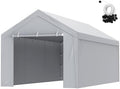 VEVOR Carport Replacement Canopy Cover Top + Side Wall 13 x 20 ft, Garage Tent Shelter Tarp Heavy-Duty Waterproof & UV Protected, Easy Installation with Ball Bungees,Grey (Frame Not Included) by VEVOR
