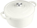 Leonyo 6-Quart Enameled Cast Iron Dutch Oven Pot with Lid, White by Leonyo
