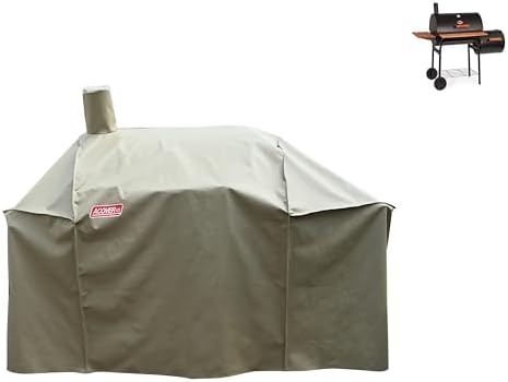 Smoker Grill Cover Sized for Char-Griller Charcoal Grill 2190 and 2197 Heavy Duty Waterproof Patio 600D Canvas Barbeque BBQ Grill Cover G21623(Brown) - Image 5