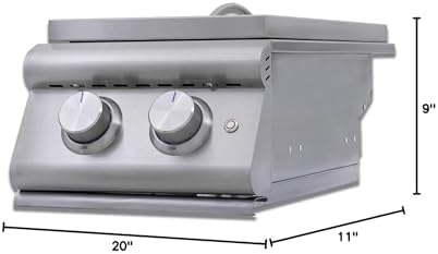 Blaze LTE+ Built-In Double Side Burner NG 24,000 BTU Stainless Steel Outdoor Kitchen Slide-In with LED Illuminated Knobs, Removable Cover - Image 7