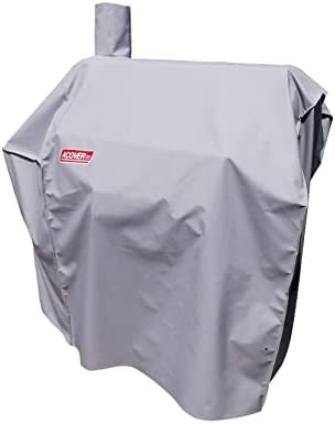 Grill-Smoker-Cover Sized for Char Griller Grill Smoker 2823, 2123 600D Heavy Duty Canvas Water Proof All Weather Off-Set Charcoal Smoker Cover G21616 (Grey) - Image 4