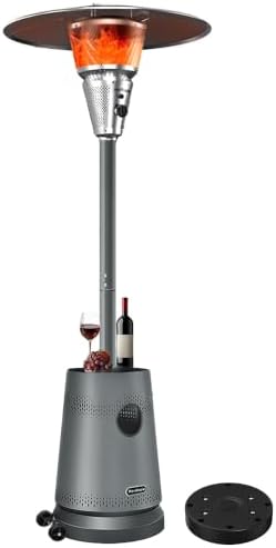 50,000 BTU Patio Heater for Outdoor Use, Portable Propane Patio Heater with Wheels, Stainless Steel Burner for Porch, Deck, Garden, Commercial (Gray) by MarsExplo