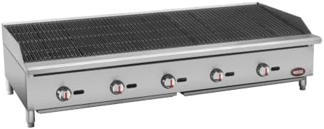 Kratos 60" Wide Five Burner Countertop Gas Radiant Charbroiler - Image 2
