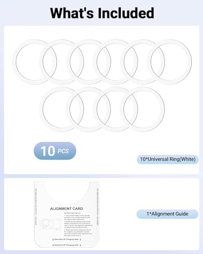 KALAPOP for Magsafe Ring 10PCS-Ultra Thin(0.4mm)-Universal Metal Rings Sticker Compatible with iPhone 17/Air/16/15/14/13/12 Series,Samsung Galaxy,Google Pixel Series - White - Image 7