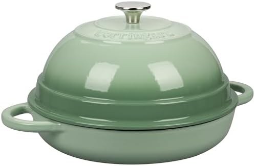 VORRINGARD Cast Iron Enameled Dutch Oven Pot with Lid for Bread Baking, Bread Oven, 6 Quart, Green - Image 5