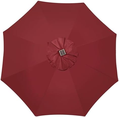 Blissun 9 ft Solar Umbrella, 32 LED Lighted Patio Umbrella, Table Market Umbrella, Outdoor Umbrella for Garden, Deck, Backyard, Pool and Beach (Burgundy) - Image 4