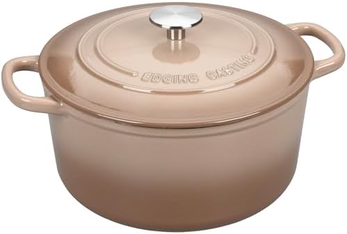 EDGING CASTING Enameled Cast Iron Dutch Oven with Sourdough Bread Baking Kit, Bread Dutch Oven with Lid, Includes Proofing Basket & Baking Tools, 5qt, Mocha - Image 7