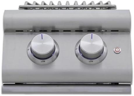 Blaze LTE+ Built-In Double Side Burner NG 24,000 BTU Stainless Steel Outdoor Kitchen Slide-In with LED Illuminated Knobs, Removable Cover - Image 5