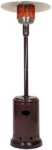 Amazon Basics 46,000 BTU Portable Outdoor Propane Patio Heater with Wheels, Commercial & Residential, Easy to Use, with Water Tank, Havana Bronze, 32.1 x 32.1 x 91.3 inches by AmazonBasics