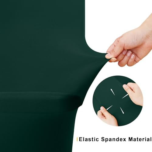 Smiry 2Pack Spandex Table Cloth 4FT, Elastic Fitted Hunter Green Tablecloth - Image 4