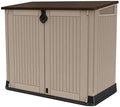 Keter Store-It-Out MIDI Outdoor Resin Storage Shed – Weather-Resistant Horizontal Cabinet for Trash Cans, Garden Tools & Patio Accessories – Lockable, Easy-Lift Lid, 30 Cu. Ft. Capacity, Beige by Unknown
